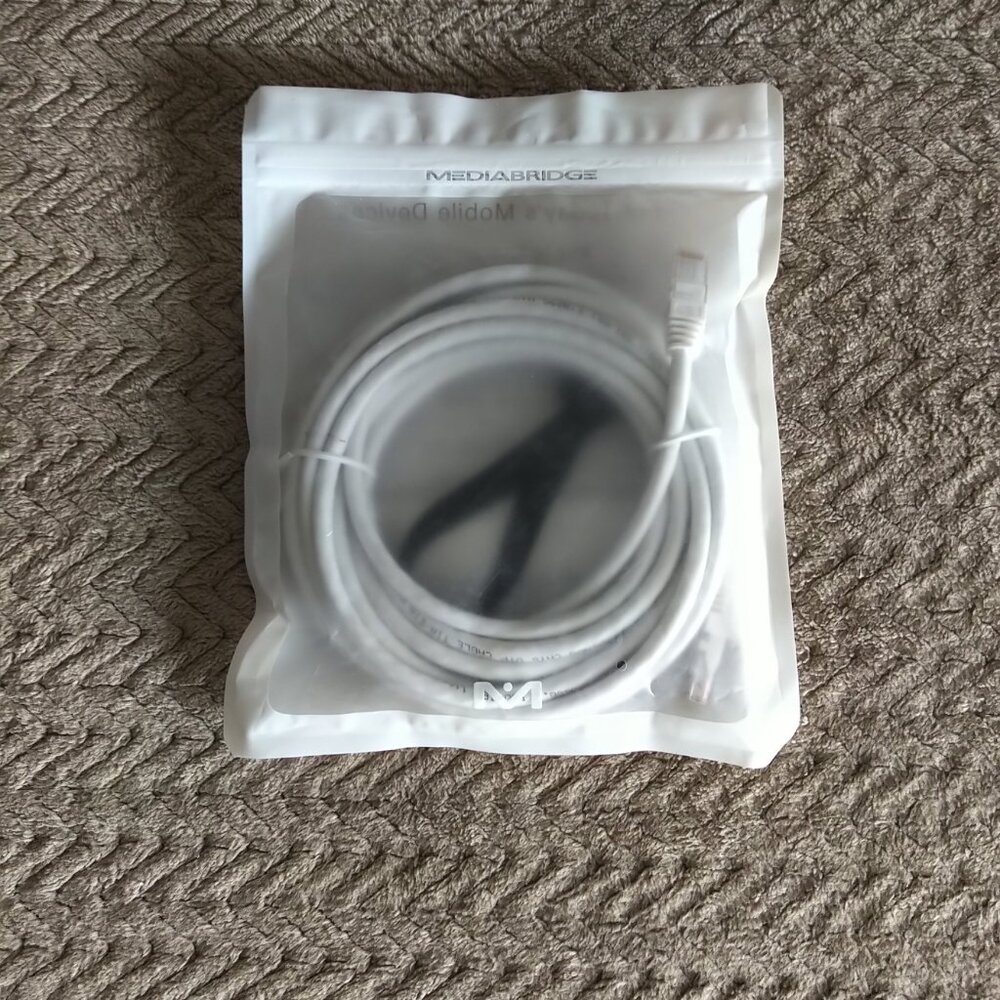 Mediabridge Ethernet Cord - 15FT - White - NWOT